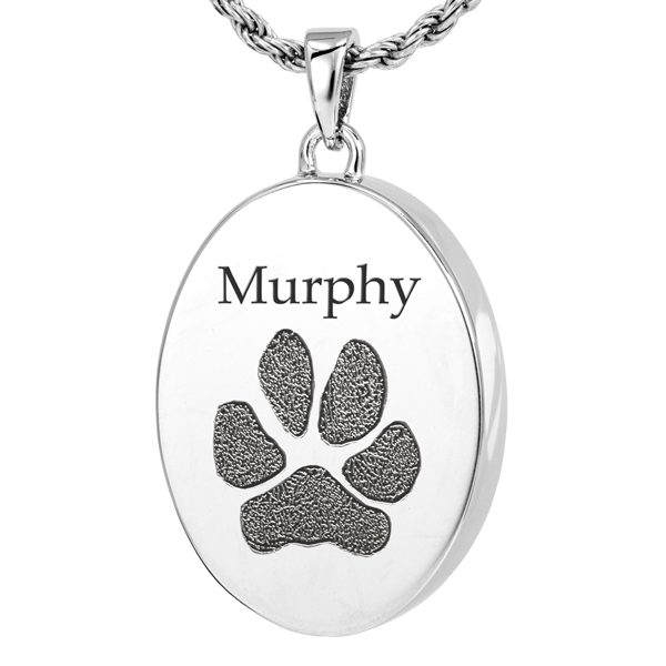 Actual Paw Print Pendant - Oval - Image 2