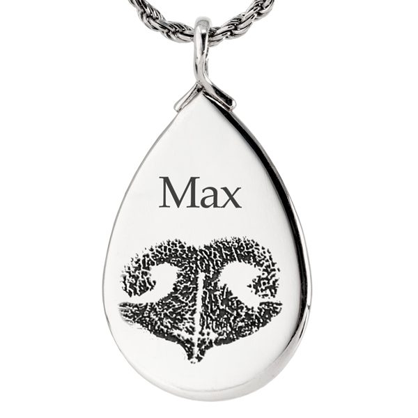 Actual Nose Print Pendant - Tear Drop