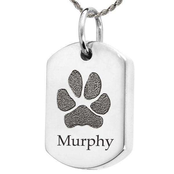 Actual Paw Print Pendant - Dog Tag